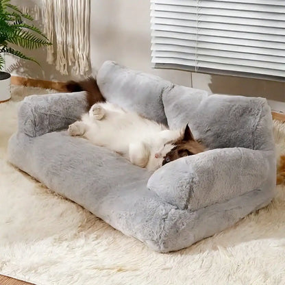 Cozy Plush Dog Sofa Bed – Raised Edge, Washable & Non‑Slip