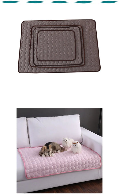 Give your pet instant summer relief with this extra‑large cooling mat. Made with durable ice‑silk fabric, it keeps dogs and cats comfortable on sofas, beds, and floors. Lightweight, washable, and perfect for small to big