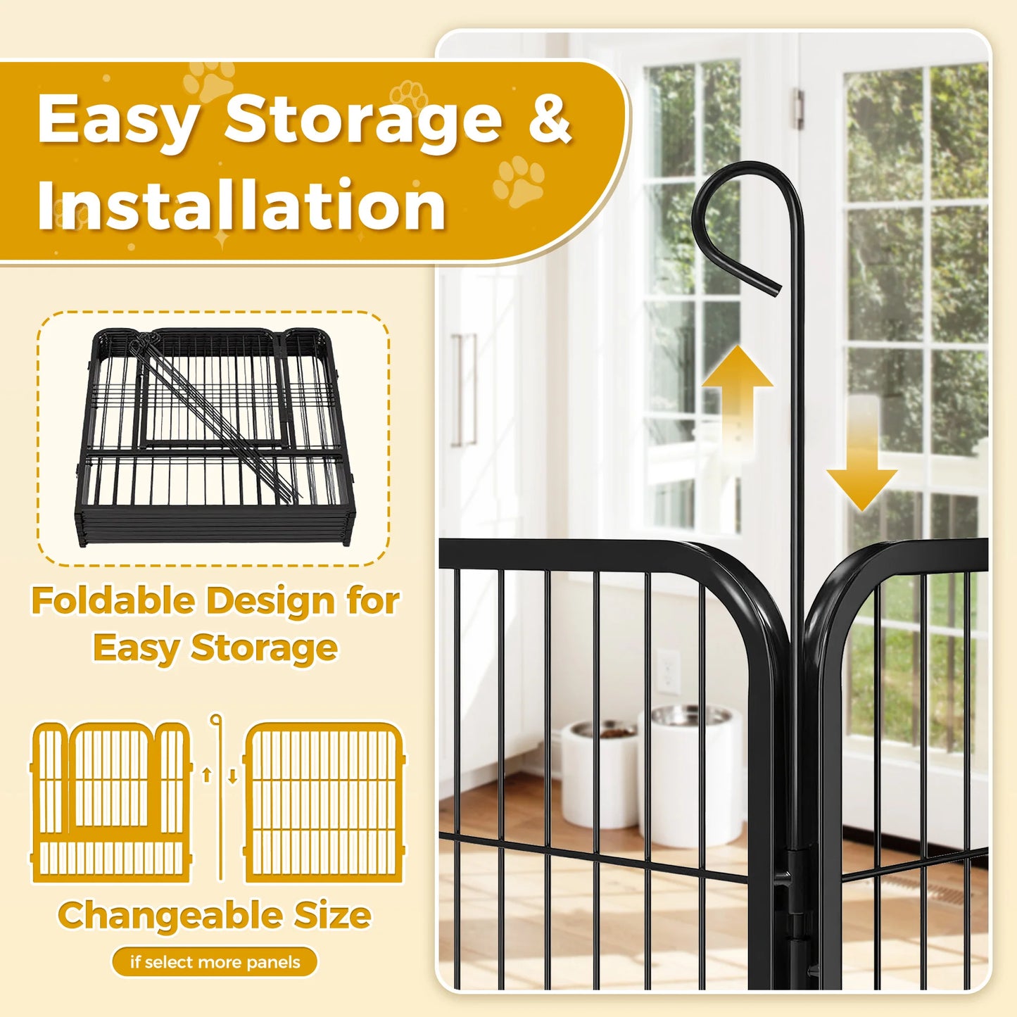Heavy‑Duty Outdoor/Indoor Pet Fence & Puppy Exercise Pen.
