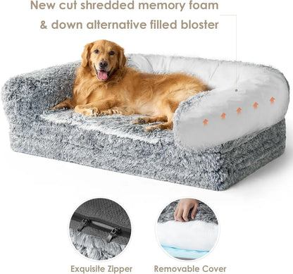Foldable Human Dog Bed with orthopedic memory foam, waterproof lining, non‑slip bottom, and those big 72x44x11 dimensions
