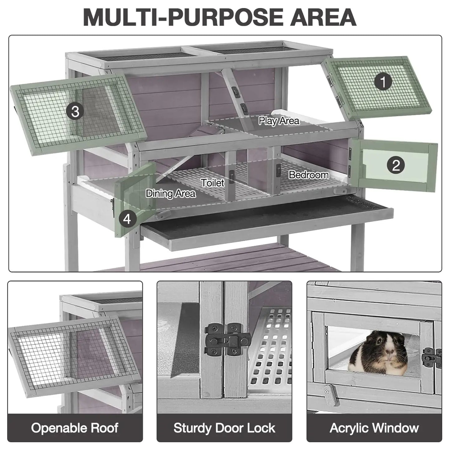 Large Rodent Cage with Anti‑Chewing Ramp