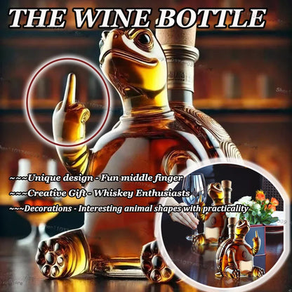 250ml Funny Middle Finger Whiskey Glass Decanter Duck Turtle Dog 10Oz Glass Whiskey Wine Bottle Statue Decoration For Bar Home